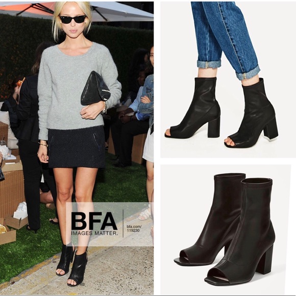 Zara NEVER WORN Black Open Toe Boots - Picture 1 of 7